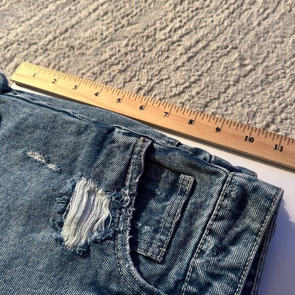 SWS High Rise Button Fly Cut-off Short Shorts Size 7 Distressed 100% Cotton - Picture 10 of 10